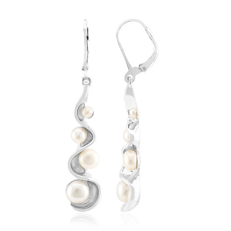 Orecchini in argento con Perla d'Acqua Dolce Bianca (MONOSONO COLLECTION)