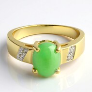 Anillo en plata con Crisoprasa imperial