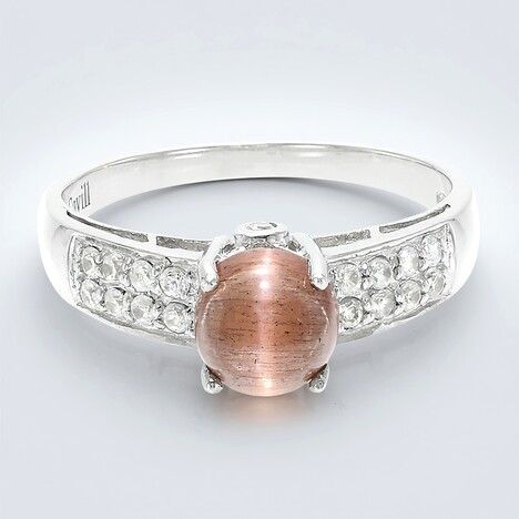 Anello placcato in platino con Scapolite Occhio di Gatto
