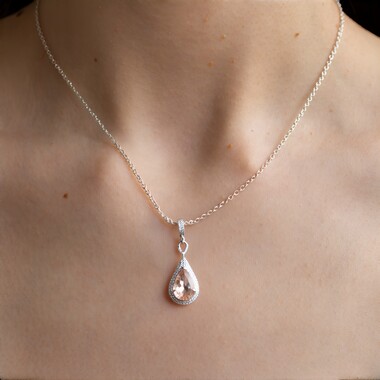 Brazilian Morganite Silver Pendant