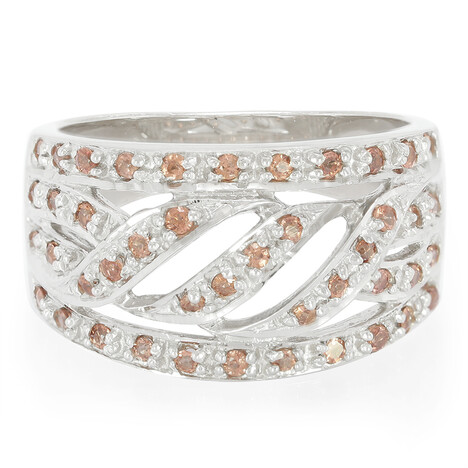 Anillo en plata con Granate de Mozambique