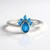 Bague en argent et Apatite bleu néon