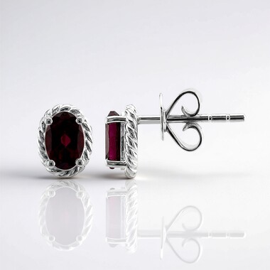 Pendientes en plata con Rodolita del Valle Rift (Pallanova)