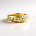Anello in argento con Diamante Champagne I2