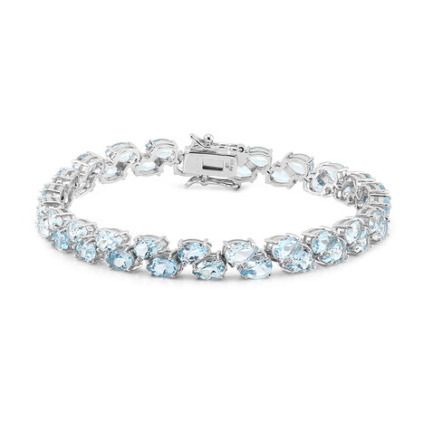 Himmelblauer Topas-Silberarmband