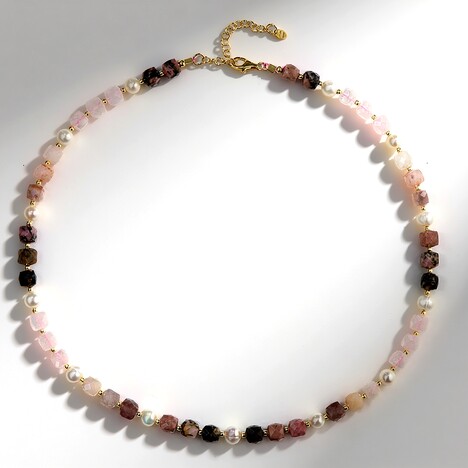 Collana in argento con Quarzo Rosa (Riya)