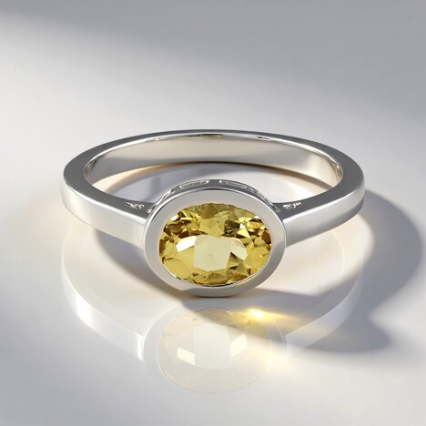 Anello in argento con Berillo Giallo