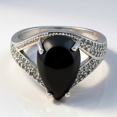 Anello in argento con Ematite Nera