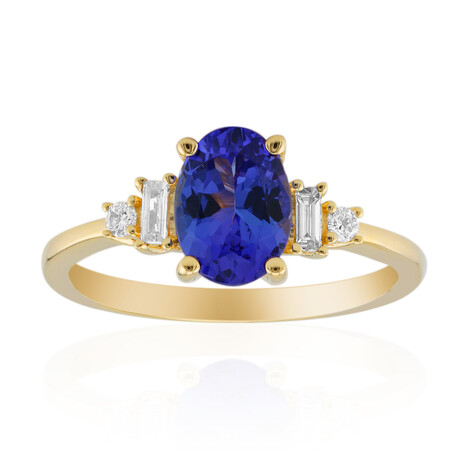 Gouden ring met een AAA tanzaniet (CIRARI)