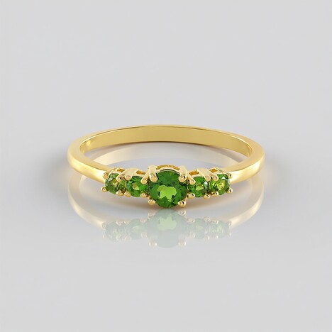 Anello in argento con Diopside Russo