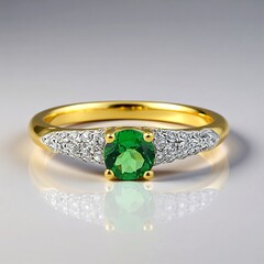 Anello in oro con Tsavorite dalla Tanzania AAA (de Melo Gold)