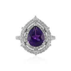 Bague en argent et Améthyste de Zambie