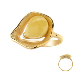 Anello in argento con Ambra Milky Baltica