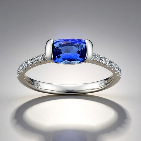 Bague en or et Tanzanite AAA