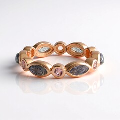 Anello in argento con Labradorite rosa Maniry