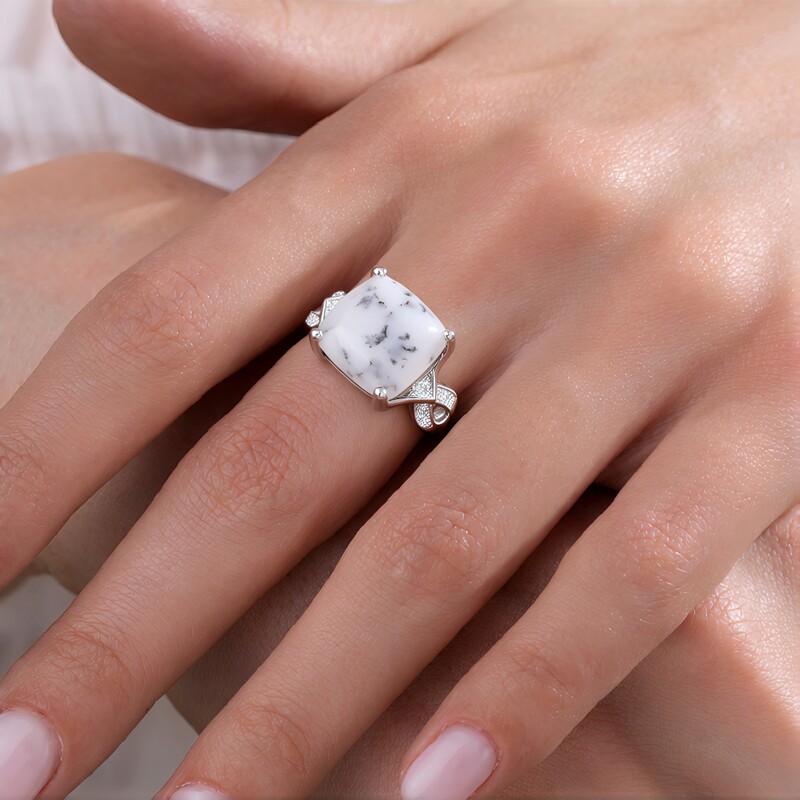 Dendriten-Achat-Silberring