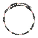 Stalen halsband met Zwarte Hematieten (Riya)