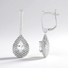 Orecchini in argento con Topazio Bianco
