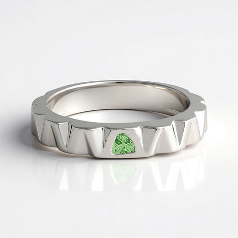 Anello da uomo in argento con Tsavorite della Tanzania