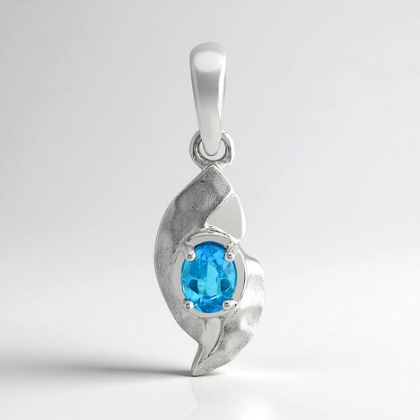 Ciondolo in argento con Apatite Blu Neon Goias (Pallanova)
