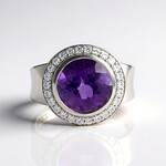 Anello in argento con Ametista Uruguay (de Melo Essence)