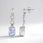 Boucles d'oreilles en argent et Quartz bleu lunaire