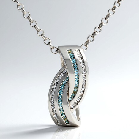 Collana in argento con Topazio Blu Londra