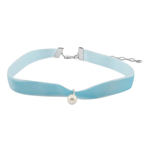 Weiße Süßwasserzuchtperlen-Silberhalsreif