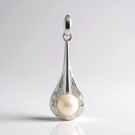 Ciondolo in argento con Perla d'Acqua Dolce Bianca (Michelle Albala)