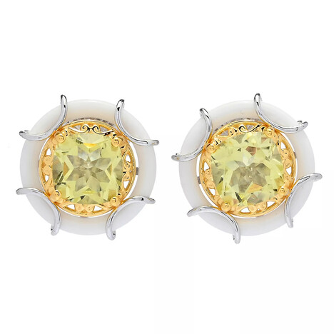 White Agate Silver Earrings (Gems en Vogue)