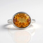 Anello in argento con Quarzo Arancione (MONOSONO COLLECTION)