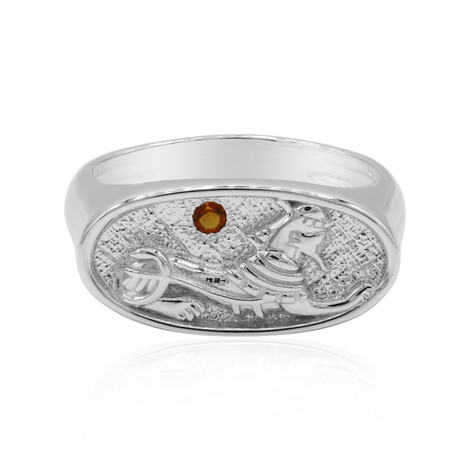 Anello in argento con Citrino Mandarino