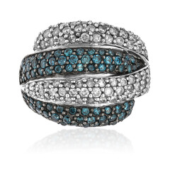 Bague en or et Diamant SI2 bleu
