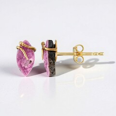 Orecchini in argento con Cobalto Calcite