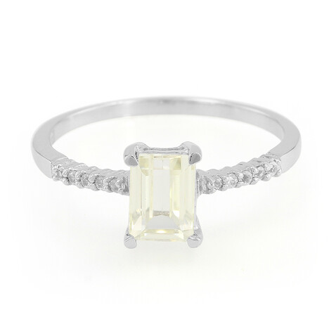 Kanariengelber Kunzit-Silberring