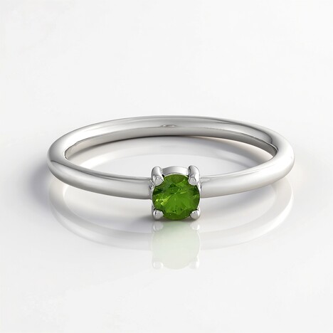 Anello in argento con Zircone Ceylon Verde