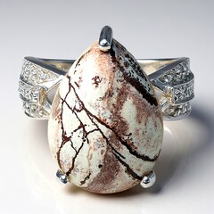 Anello in argento con Diaspro Dentritico Sonora