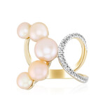Peach Freshwater Pearl Silver Ring (TPC)
