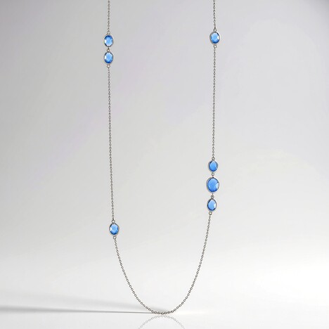 Collana in argento con Calcedonio Blu