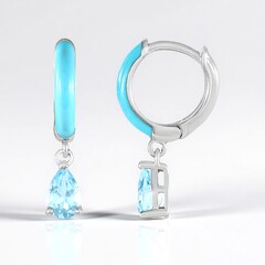Orecchini in argento con Topazio Blu Cielo