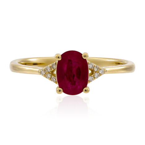 Gouden ring met een AAA Mozambique robijn (CIRARI)
