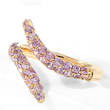 Anello in oro con Zaffiro Ceylon Porpora (non riscaldato)