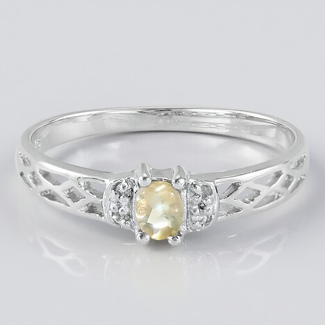 Bague en argent et Pierre soleil lunaire