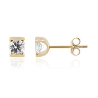 Pendientes en oro con Zafiro blanco