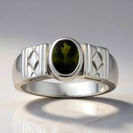 Anello in argento con Tormalina Verde Brasiliana (Pallanova)