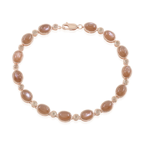 Bracciale in argento con Pietra di Luna Cioccolato (KM by Juwelo)