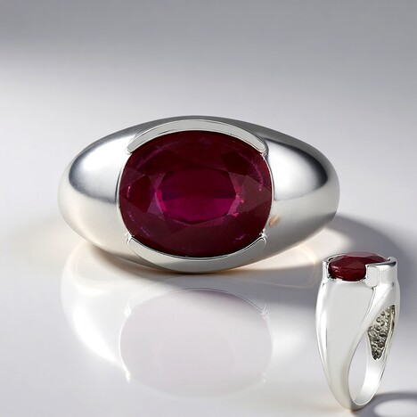 Bague en argent et Rubis de Madagascar