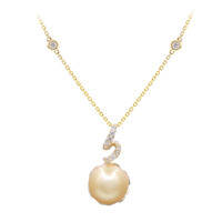 Gouden halsketting met een gouden zuidzee parel (CIRARI)