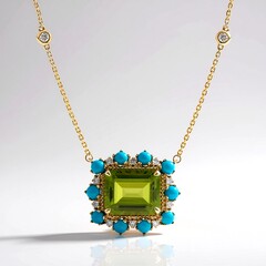 Collana in oro con Peridoto Dashihe  (CIRARI)