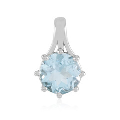 Zilveren hanger met een hemel-blauwe topaas